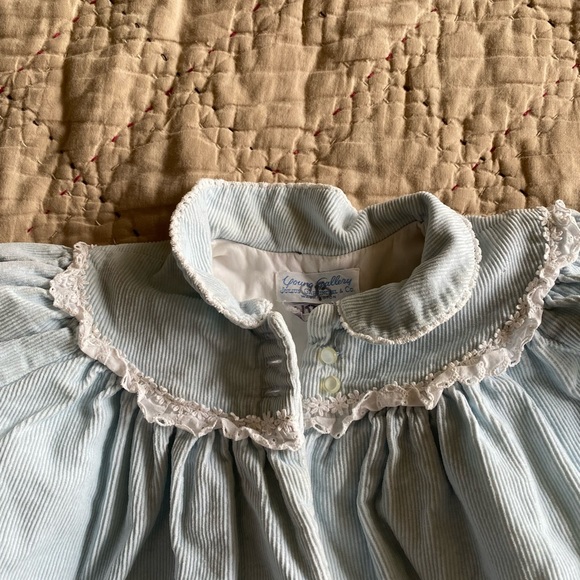 Adorable Light Blue Corduroy Baby Girl Coat - Picture 2 of 8